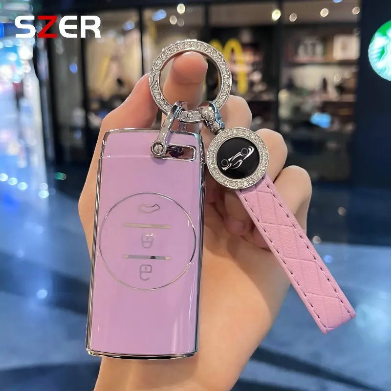 Premium TPU Car Remote Key Case Cover Keychain