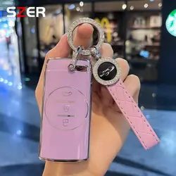 Premium TPU Car Remote Key Case Cover Keychain (Purple Set 2)