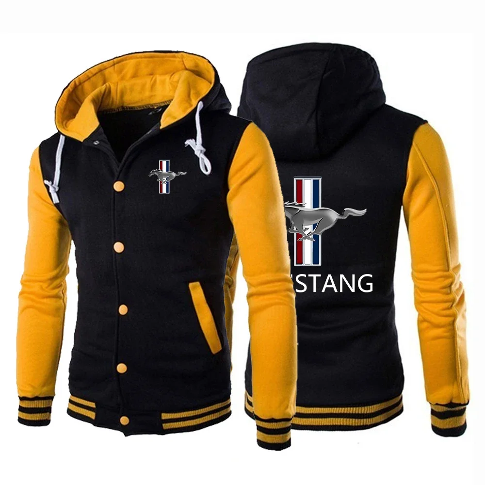 

Ford Mustang 2023 New Baseball Uniform Freddie Mercury Print Men Jacket Winter Fleece Black Clothes Streetwear Hoodie Sportswear