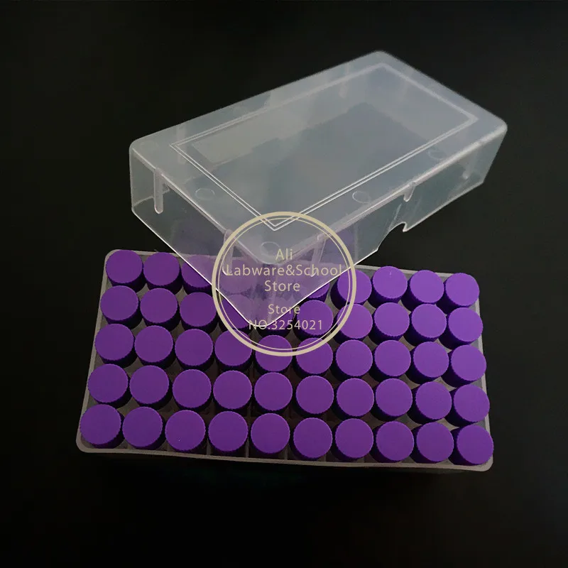 1Set Include One Piece 50- Lattice Storage Box For Store Cryovial+50Pieces 1.8ml Plastic Refrigerating Tube
