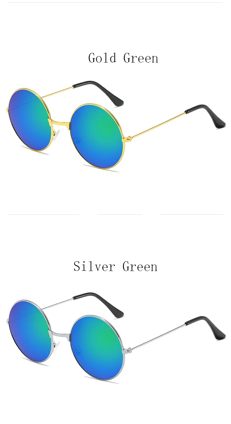 Klassische Vintage Runde Sonnenbrille für Herren und Damen Markendesign Ozeanrot Gelb Metall Runde Sonnenbrille Unisex Eyewear 2025 – Detail 8