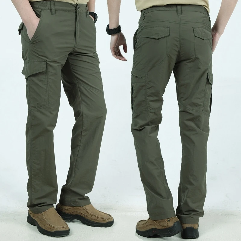 2023 Outdoor Waterproof Tactical Cargo Pants Men Breathable Summer Casual Army Military Long Trousers Male Quick Dry Cargo Pants