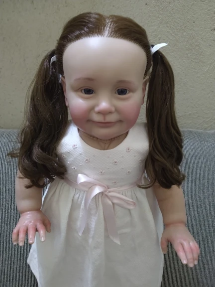 

FBBD Artist Hand Made 68cm Reborn Baby Doll Zoe With Long Black Hair Already Finished Doll With Dress Dolls For Children