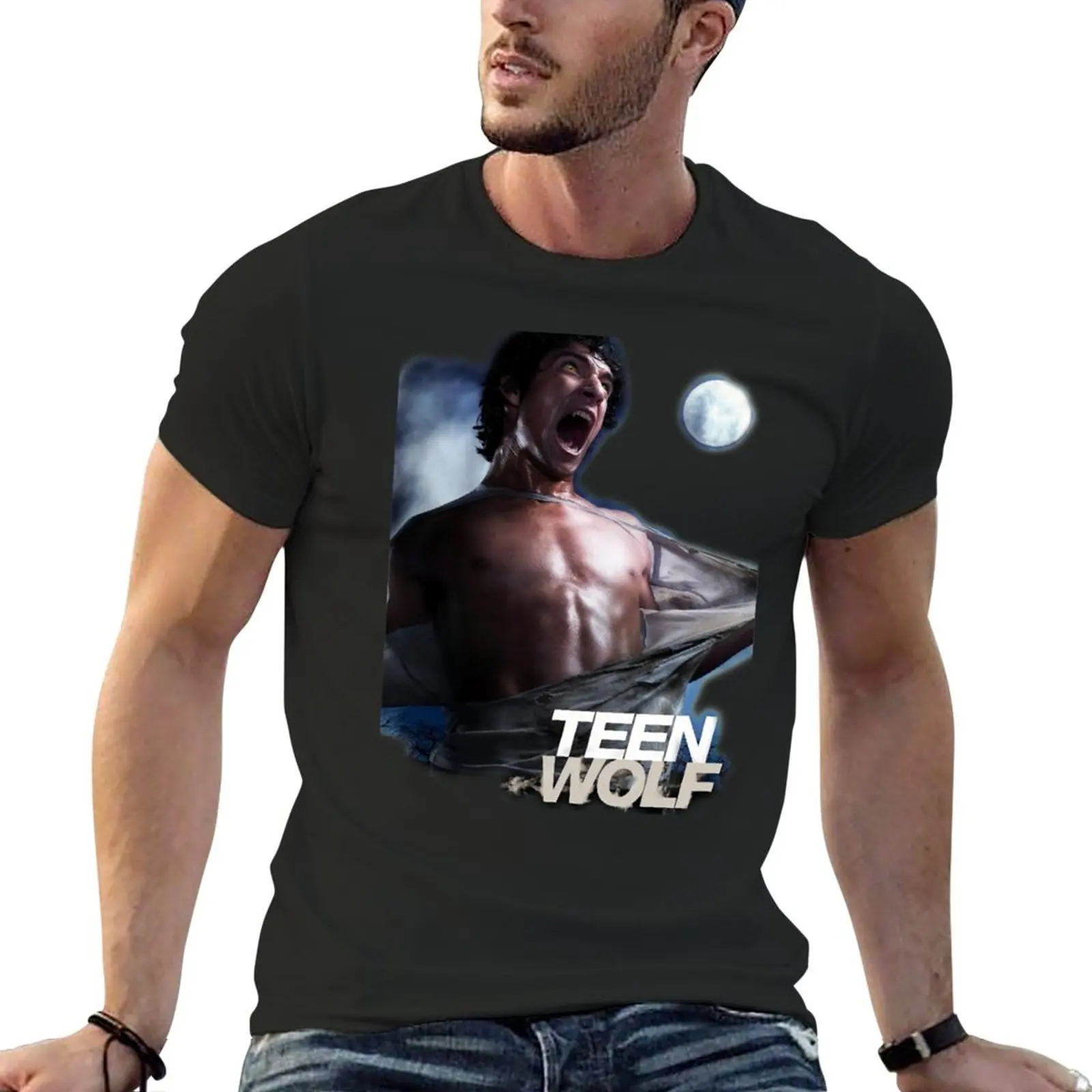 

Teen Wolf T-Shirt hippie clothes quick drying vintage Short sleeve tee men