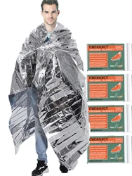 Emergency Heat Retention Mylar Thermal Blanket for Outdoor Survival and First Aid (4pcs)