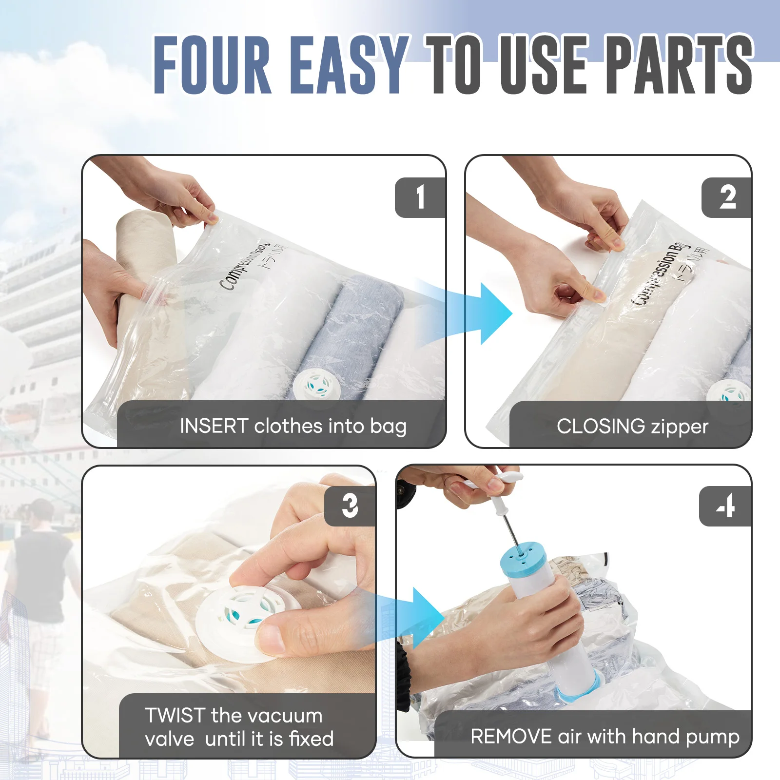 Organizer Clothes Storage Bag,Travel Shoulder Bag Vacuum Storage Bags Pump Travel Bag Travel Essentials Woman Bags Men Backpack