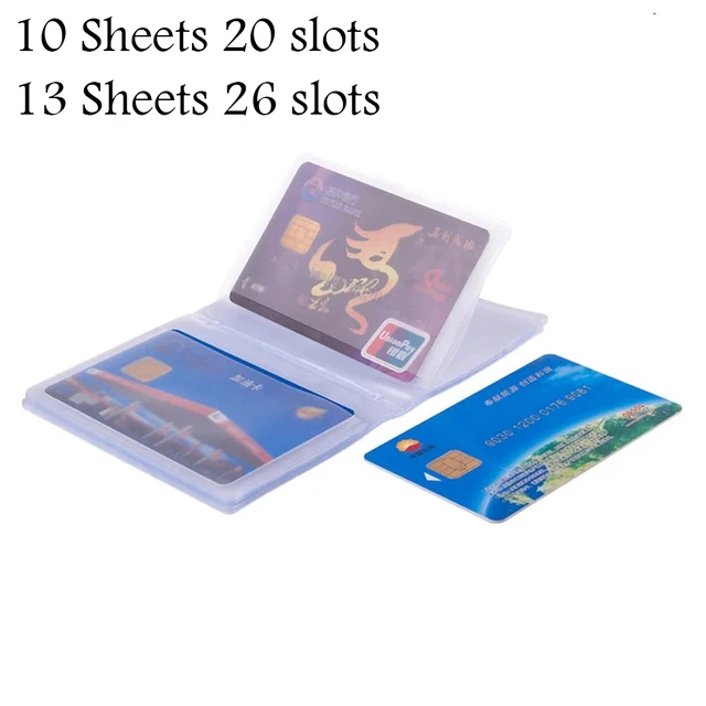 Semi Transparent Card Holder Inside Bag PVC Waterproof Folded ID Credit Bank Name Business Card Pockets Inner Pages Office Suppl 1