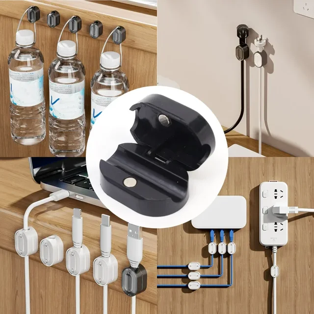 1/5-Pack Magnetic Cable Clips – Desk Cable Organizer for Mouse, Earphones & Wires 3
