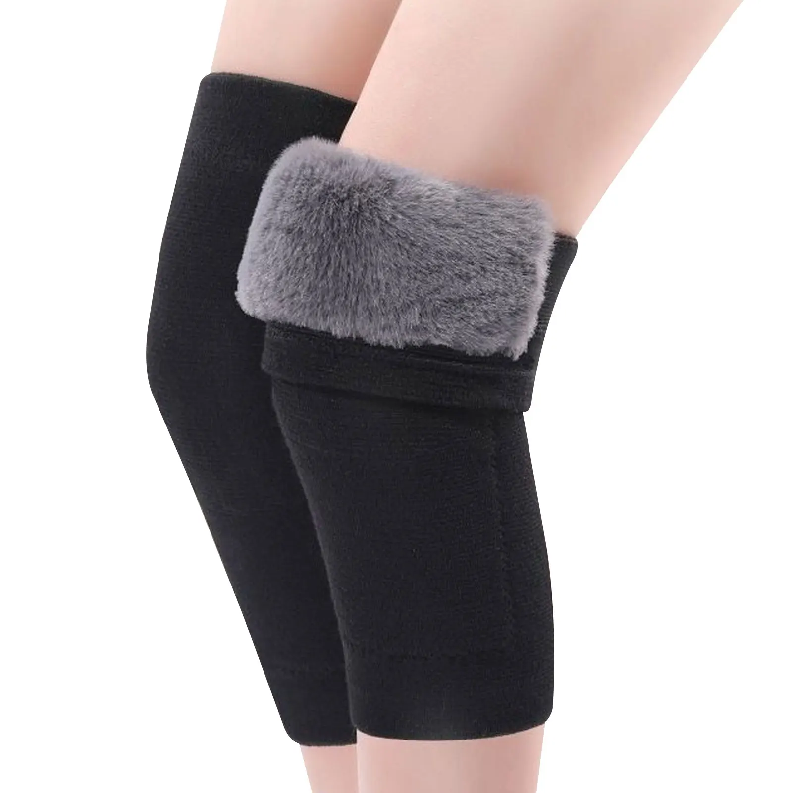Winter Plush Knee Pad Fluffy Thermal Knee Braces Leg Warmers For