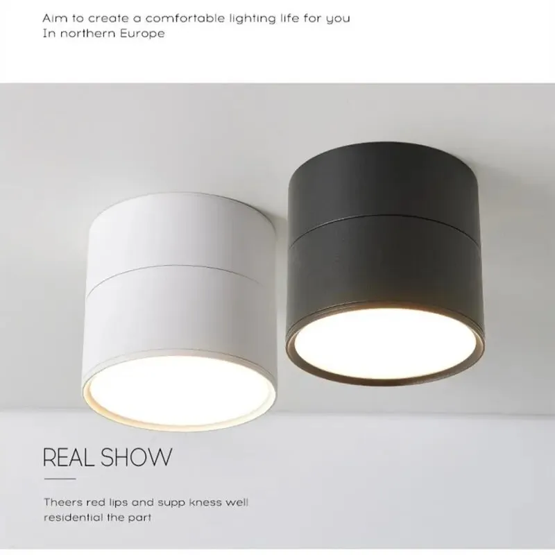 디밍이 가능한 표면 장착형 LED 통 10W/15W 회전 LED 스포트 라이트 천장 조명 LED 드라이버 AC110V/220V 홈 인테리어