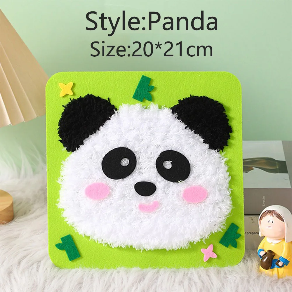 Felt Punch Needle Embroidery Kit DIY Making Animal Painting Handmade Crafts Art Sewing Needlework For Home Wall Table Decorative