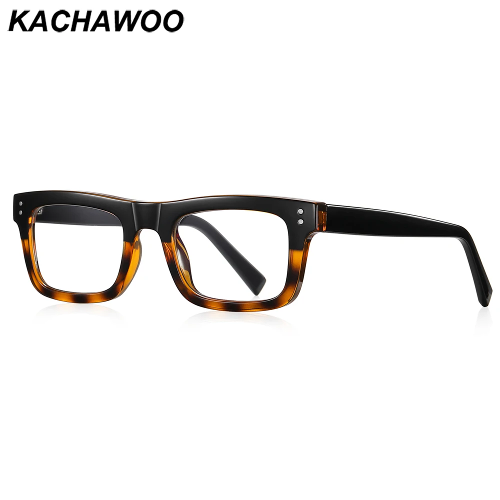 

Kachawoo square anti blue light glasses men tr90 acetate leoaprd blue black eyeglasses frame women decoration unisex eyewear