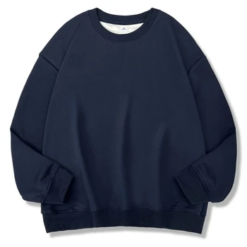 بلوفر نسائي بسيط جديد لعام 2025 ملابس هاراجوكو الشارع الشهير بلون سادة مع قلنسوة للخريف والشتاء ملابس علوية غير رسمية فضفاضة