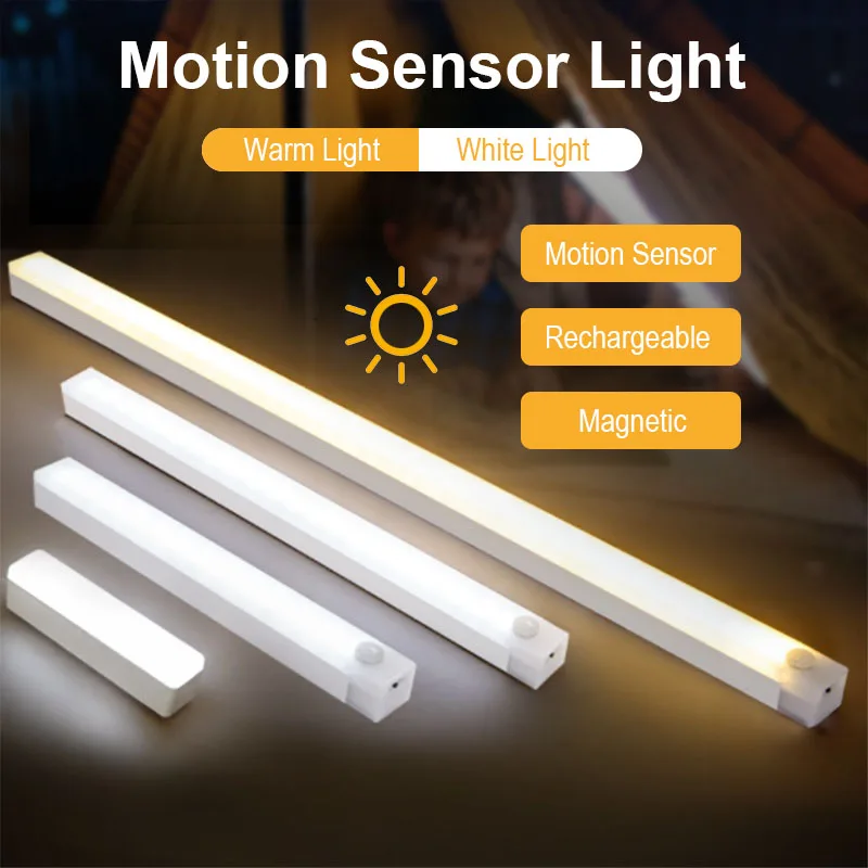 

10/20/30/50cm Human Body Sensing Night Light Intelligent Automatic Wireless Strip Charging Magnetic Suction Light