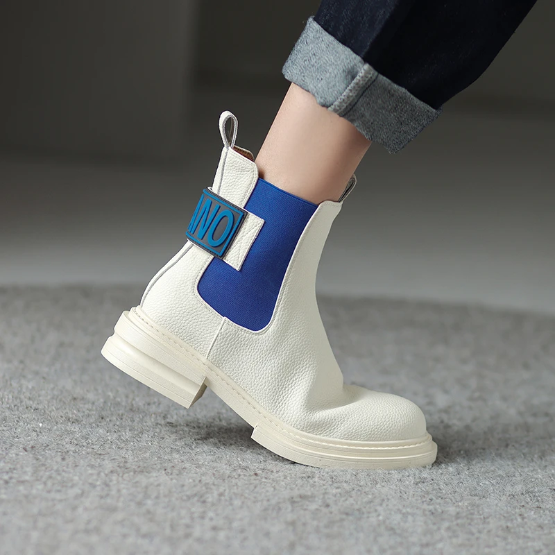 

2022 New Winter Chelsea Boots Women's Fashion Color Blocking Platform Ankle Boots Women's High-quality Short Punk Gothic Shoes