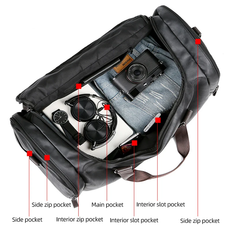 Waasserdicht Pu Lieder Reesetasche Weekendtasche Sporttasche_voghion.com