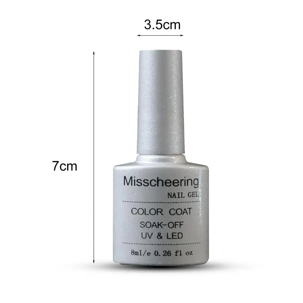 8ml Bottled Nail Coat Gel Mild to Skin Nail Color Coat Smooth Skin-Friendly Professional Top Soak Off Gel Polish