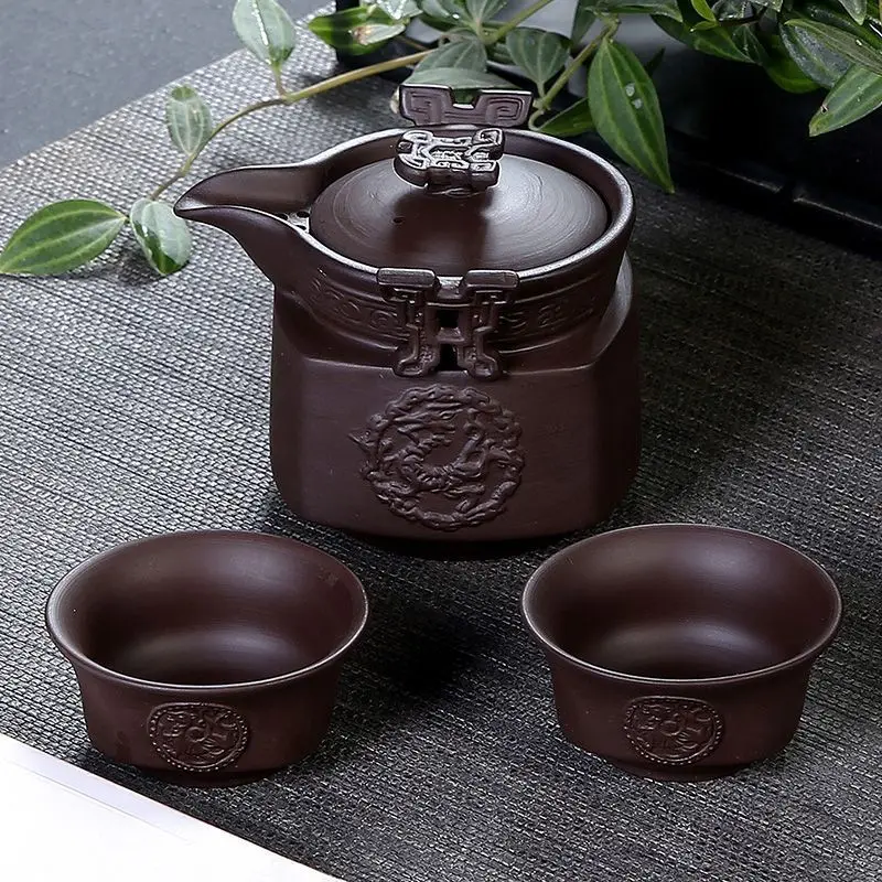 Ceramics Tea set Include 1 Pot 2Cup Travel teapot elegant gaiwan Beautiful and easy teapot kettle kung fu teaset