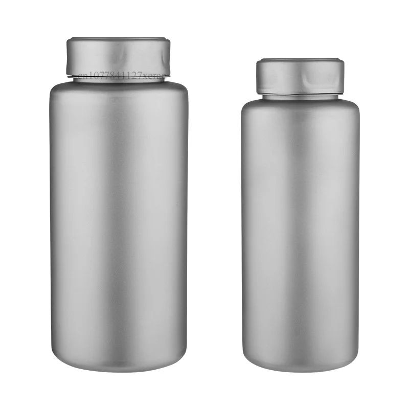 Outdoor Pure Titanium Large Caliber Sports Bottle 700ml/1000ml Camping Portable Light Bottle Picnic Single-layer Water