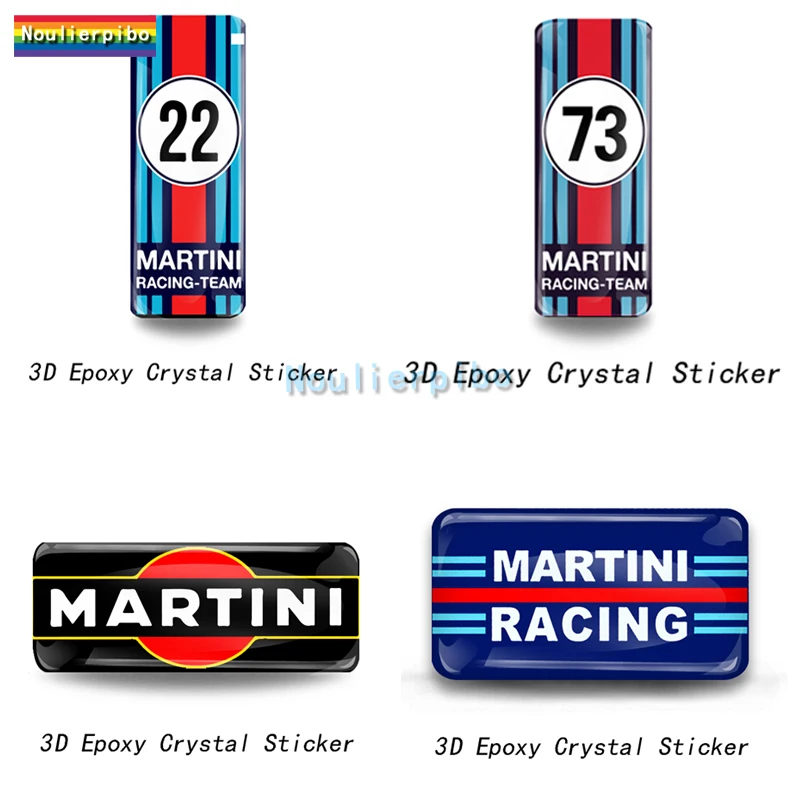 3D Personalizzato Crystal Top Gel Decalcomania Martini Racing Launch Box Die Cut Vinile Auto Moto Casco Piano Trolley Decalcomania