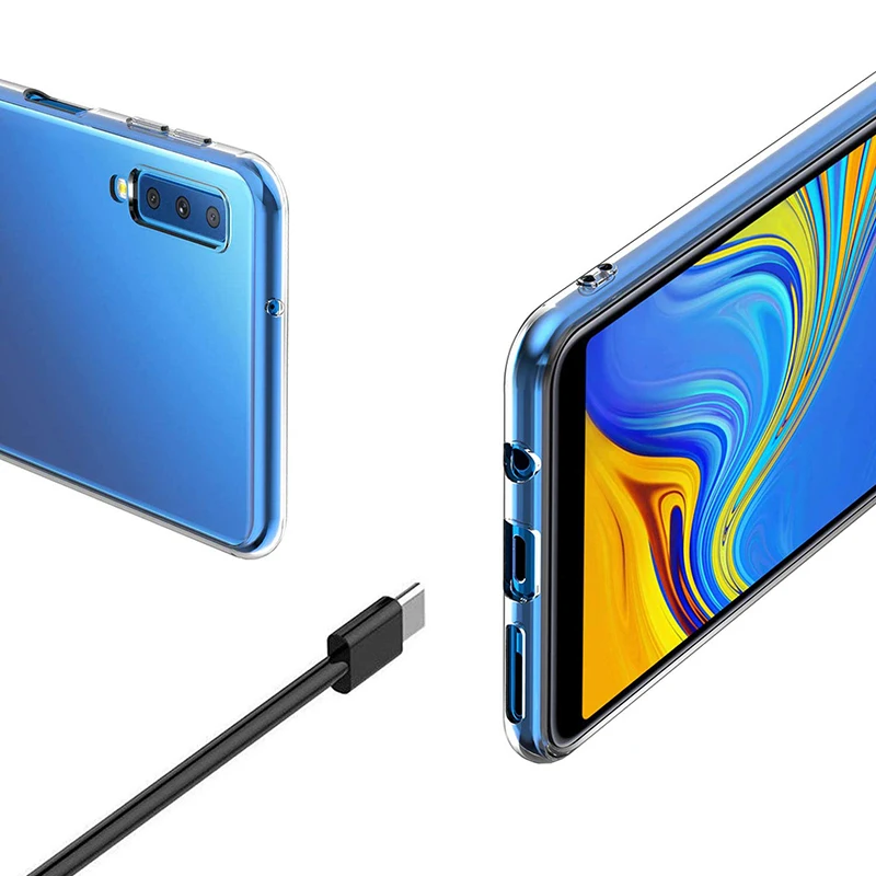 Crystal Clear Silicone Case Samsung Galaxy A7 A9 A8 A6 Plus 2018