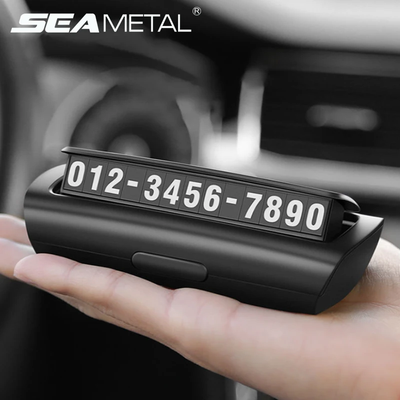SEAMETAL Car Hidden Temporary Parking Card Luminous Phone Number Plate