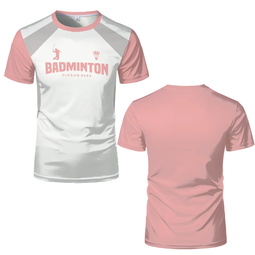 Badminton-Trikot-T-Shirts für Herren und Damen, schnell trocknend, Sport-Fitness-T-Shirt, atmungsaktiv, Rundhalsausschnitt, kurzärmelig, Trainings-T-Shirts – Detail 9