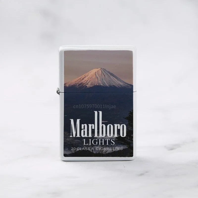 Marlboro Creative and Personalized Grinding Wheel Kerosene Lighter Gift Box World-famous Scenic Spots Men's Gift Wholesale