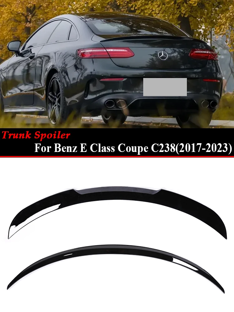 

For Mercedes Benz E Class Coupe C238 Boot Rear Trunk Spoiler Deflector E53 AMG M4 Style Carbon Fiber Look Gloss Black Wings