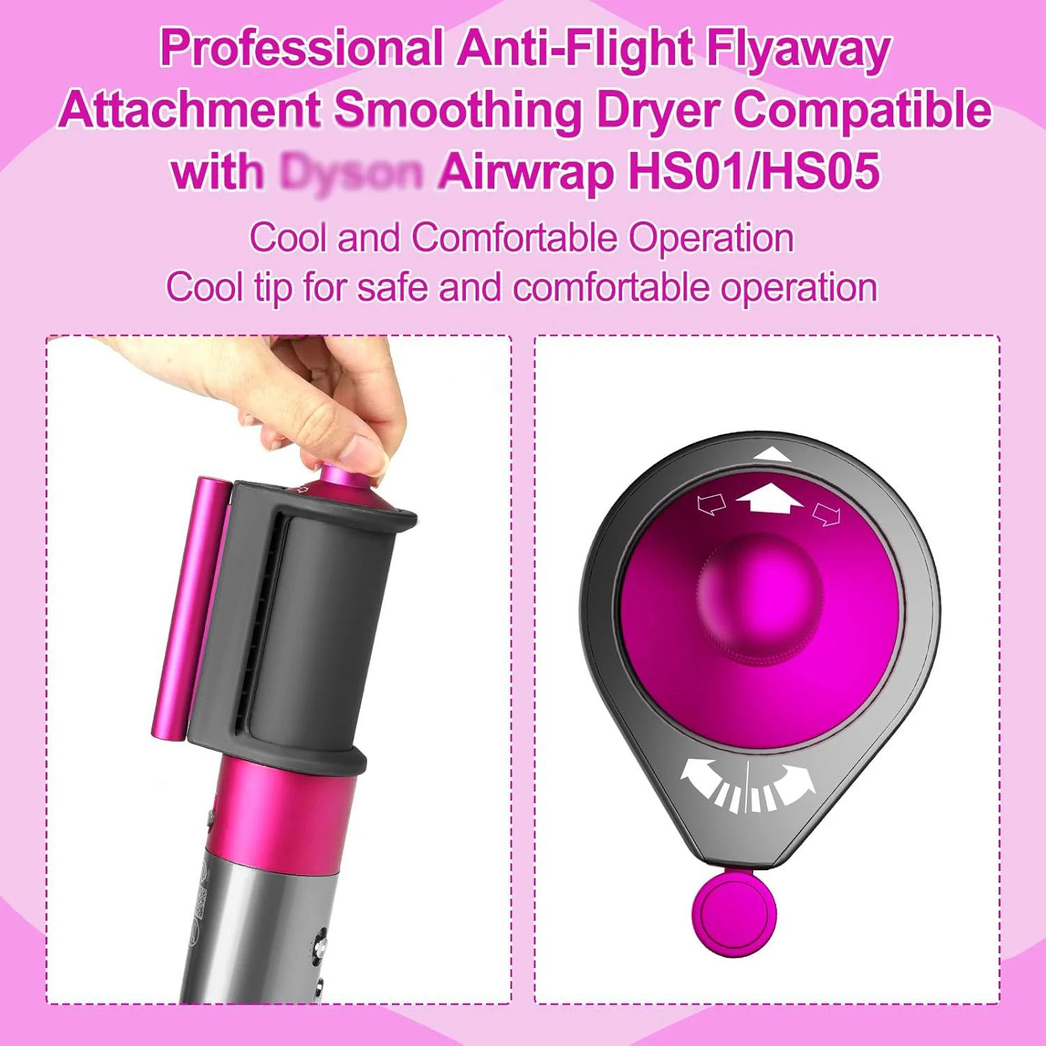 Airwrap Styler HS01 HS05와 호환되는 Anti-FlightFlyaway 부착 노즐, Airwrap용 스무딩 부착