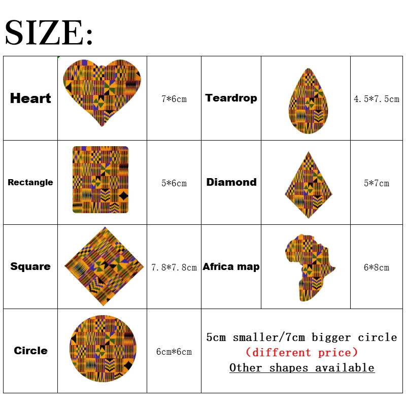 SOMESOOR Mixed Wholesale African Ethnic Ankara Fabric Print Wooden Drop Earrings For Women Gifts Afro Geometric Pendants 7 Pairs