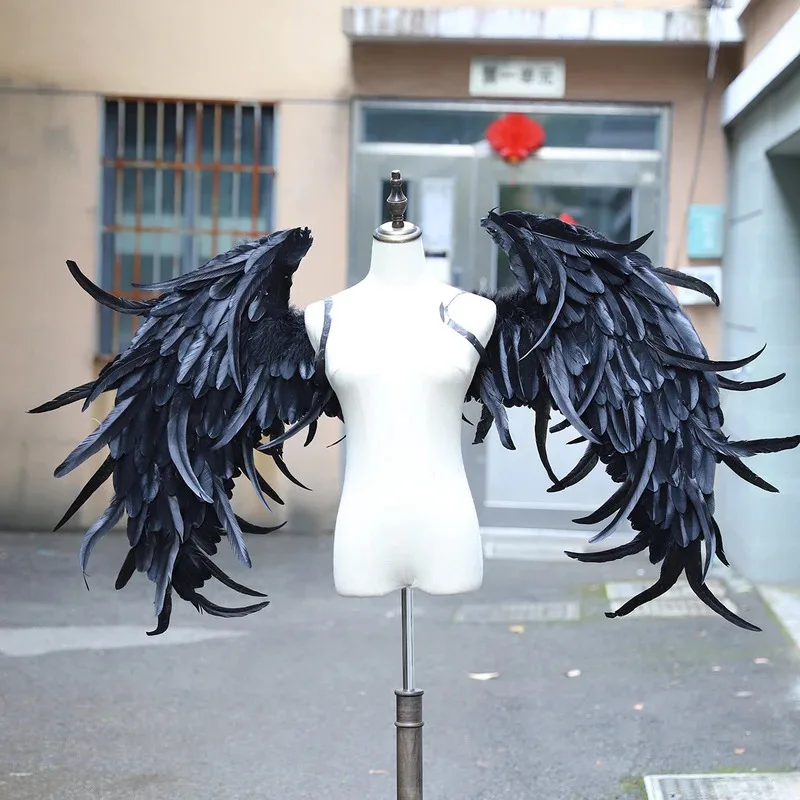 DY2025Black Oversized Angel Feather Wings Runway Models Fashion Shows ...