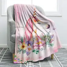 Manta suave y cómoda de unicornio para sofá, silla, cama y oficina