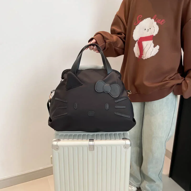 Travel Bag Sanrio large-capacity travel bag KT business trip luggage bag Hello Kitty bow casual cartoon convenient backpack