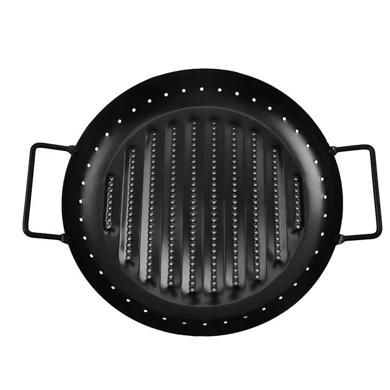 

BBQ Plate Multi-functional Round Griddle Grill Pan Non-Stick Heat Resistant Grilling Tray for Camping Indoor Outdoor Parties