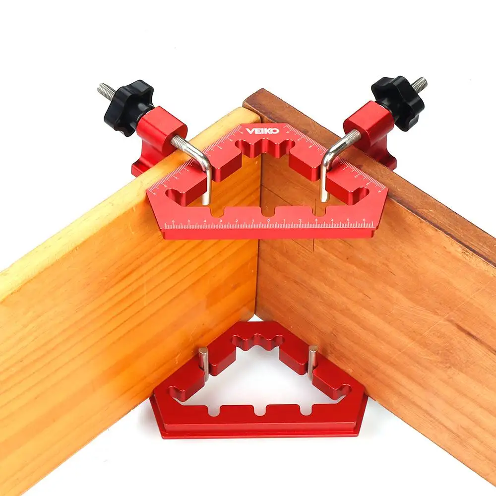 

2pcs 45 and 90 Degree Positioning Squares Right Angle Clamp Aluminum Alloy Triange-Type Corner Clamp Fixed Clip Woodworking Tool