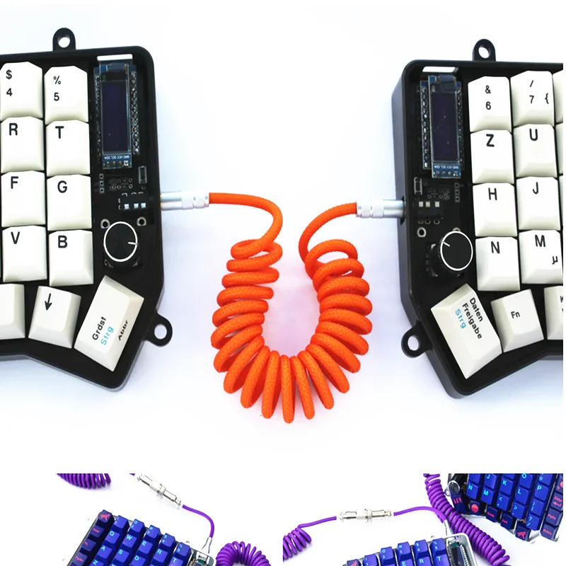 Trs Trrs para Trrs Bobina de Mola Enrolado Cabo para Teclado Dividido Rode Sc7 por Vídeo Videomic Micro-tipo Cabo de Cabo de Áudio de Microfones 3.5 mm - Image 6