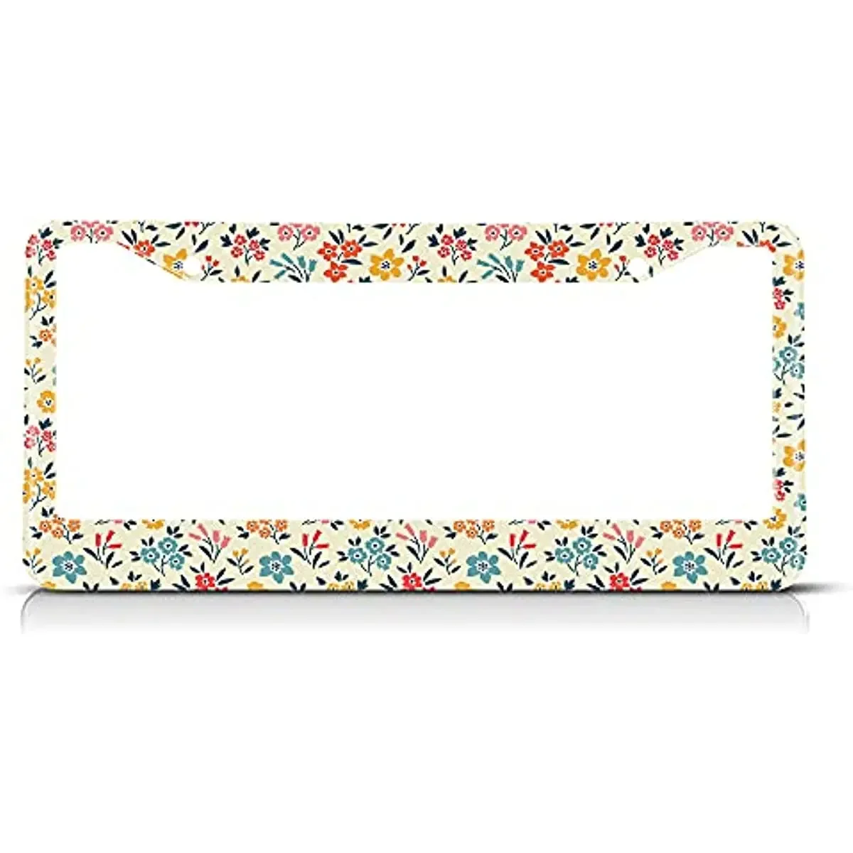 

Pretty Floral Pattern License Plate Frame Unique Retro Flower Novelty License Plate Frame License Plate Cover Car Tag