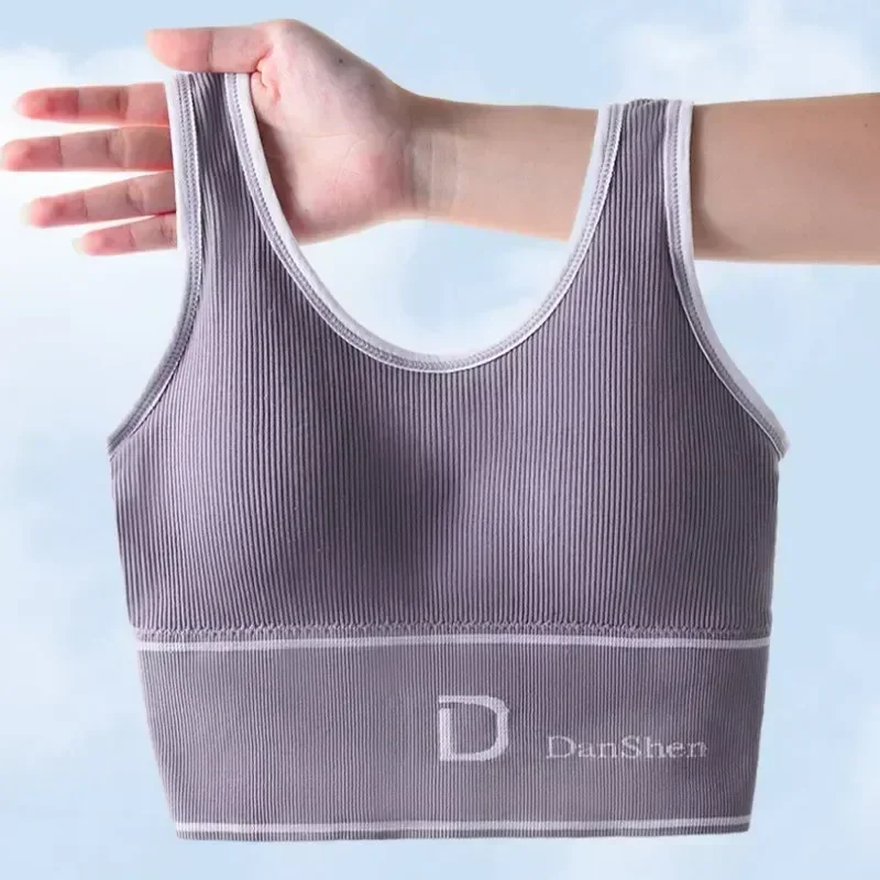

Underwear Deep Ctopped Sports Women's Fitness Bra Steel Without Bras D-shaped Tube Top Ring U-shaped All-Match Tops Seamless