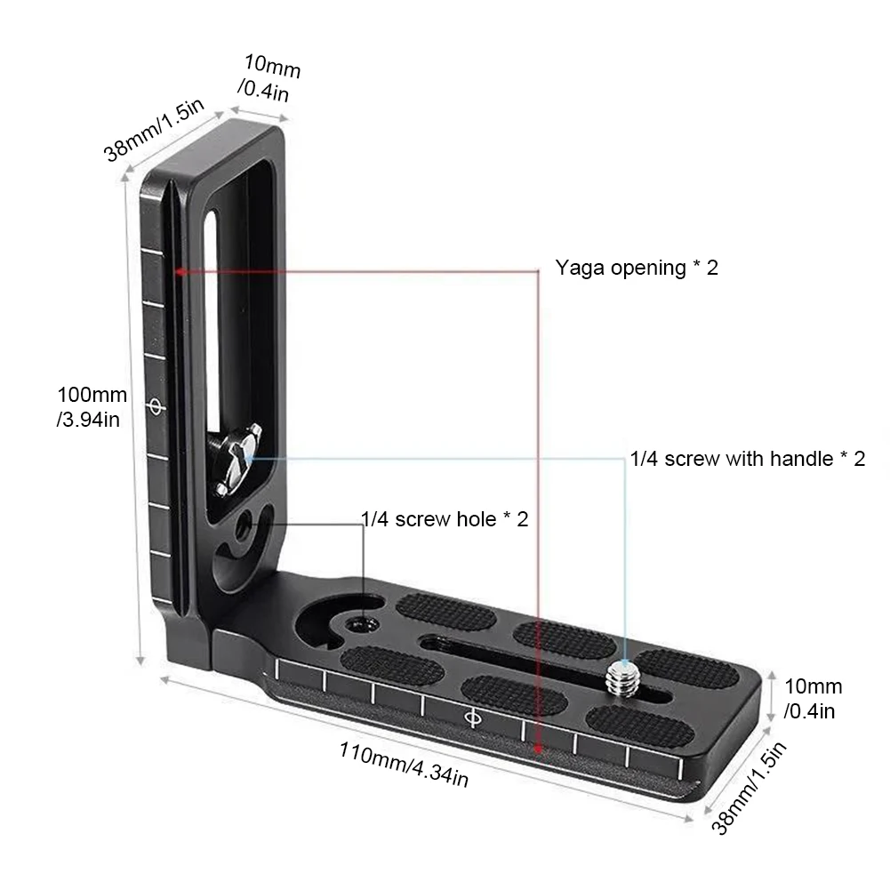 Camera Quick Release L Plate Mount Bracket 1/4 Inch Screw Universal Camera L Bracket Camera Video L Plate for Canon Nikon