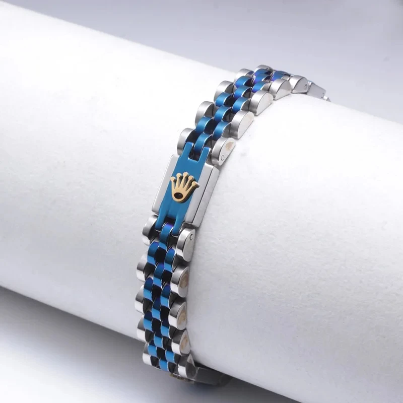 Luxury Design Crown Chain Bracelet For Women Fashion Gold Color Stainless Steel Bangles Bridal Jewelry Accessories Free shipping