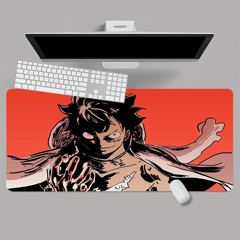 thumbnail image 1 of Alfombrilla de ratón para videojuegos de una pieza, alfombrilla para teclado y ratón de Anime, velocidad XXL, goma de 900x400x2mm, alfombrilla para ratón grande de dibujos animados para ordenador y PC, 1 of 5