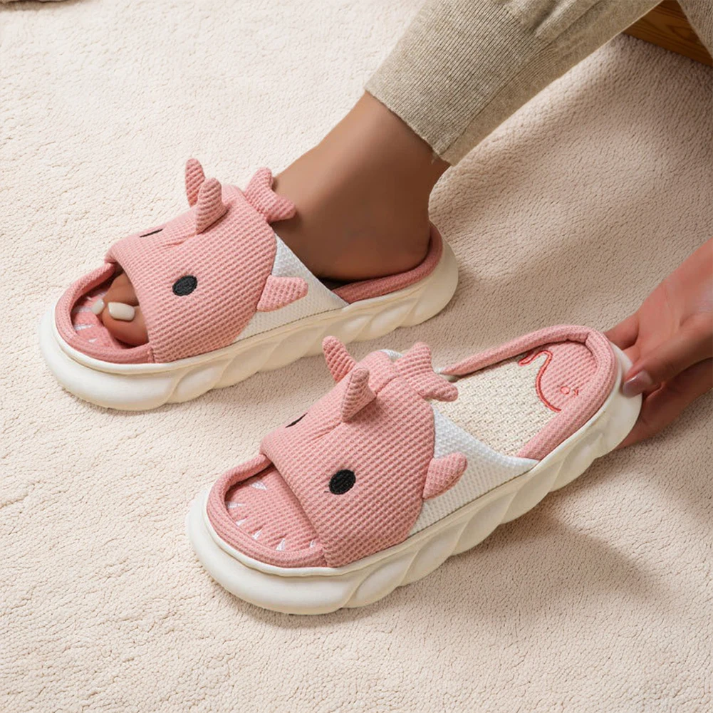 New Cute Shark Slippers Cartoon Animal Slippers Comfortable Slip-on House Shoes Casual Flat for Indoor Outdoor