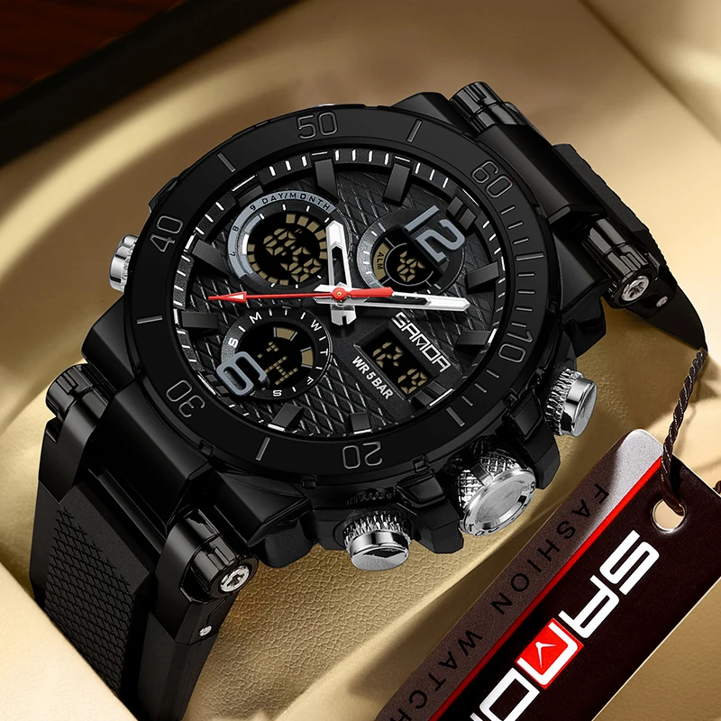 Men's Outdoor Sports Watches Military Shock Watches Clock Quartz Analog Wristwatch Waterproof Chronograph Luminous Watch For Men