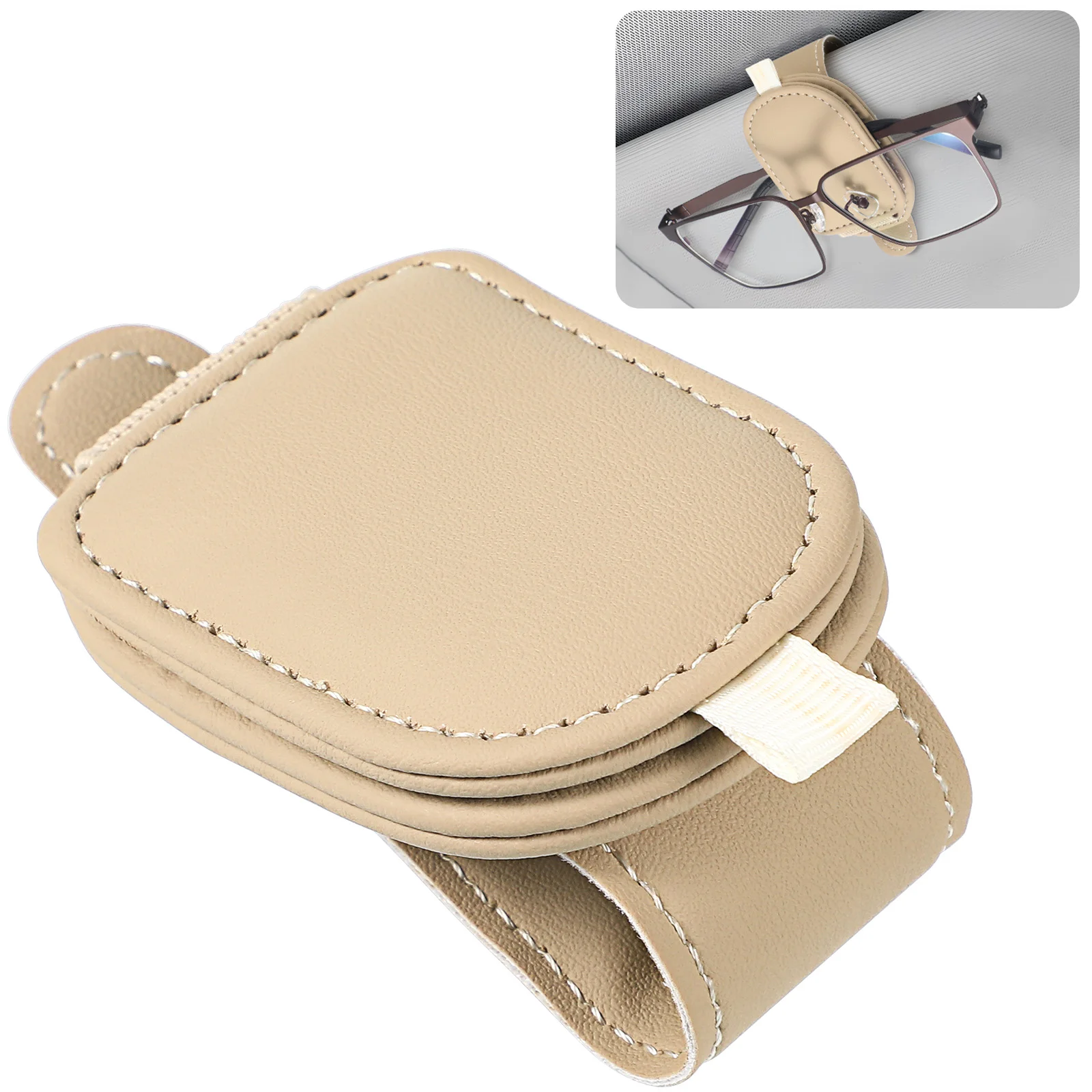 

Car Glasses Holder Sun Visor Magnetic Sunglasses for Eyeglasses Card Clip Pu Clips Cars