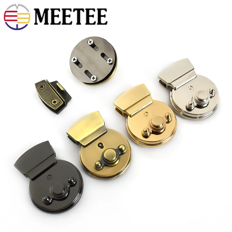 

1/2pcs Fashion Metal Turn Locks Replacement Bags Snap Hooks Purse Clasp Closure Lock DIY Crafts Accessories KY2066