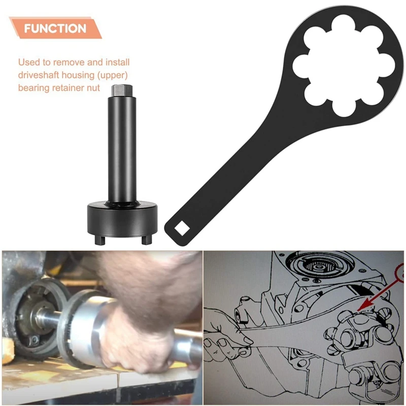 AA01-91-61069 Outboard Motor Retainer Spanner Nut Wrench & Bearing Carrier Wrench Tool For Mercruiser Alpha Gen2 Bravo 90100