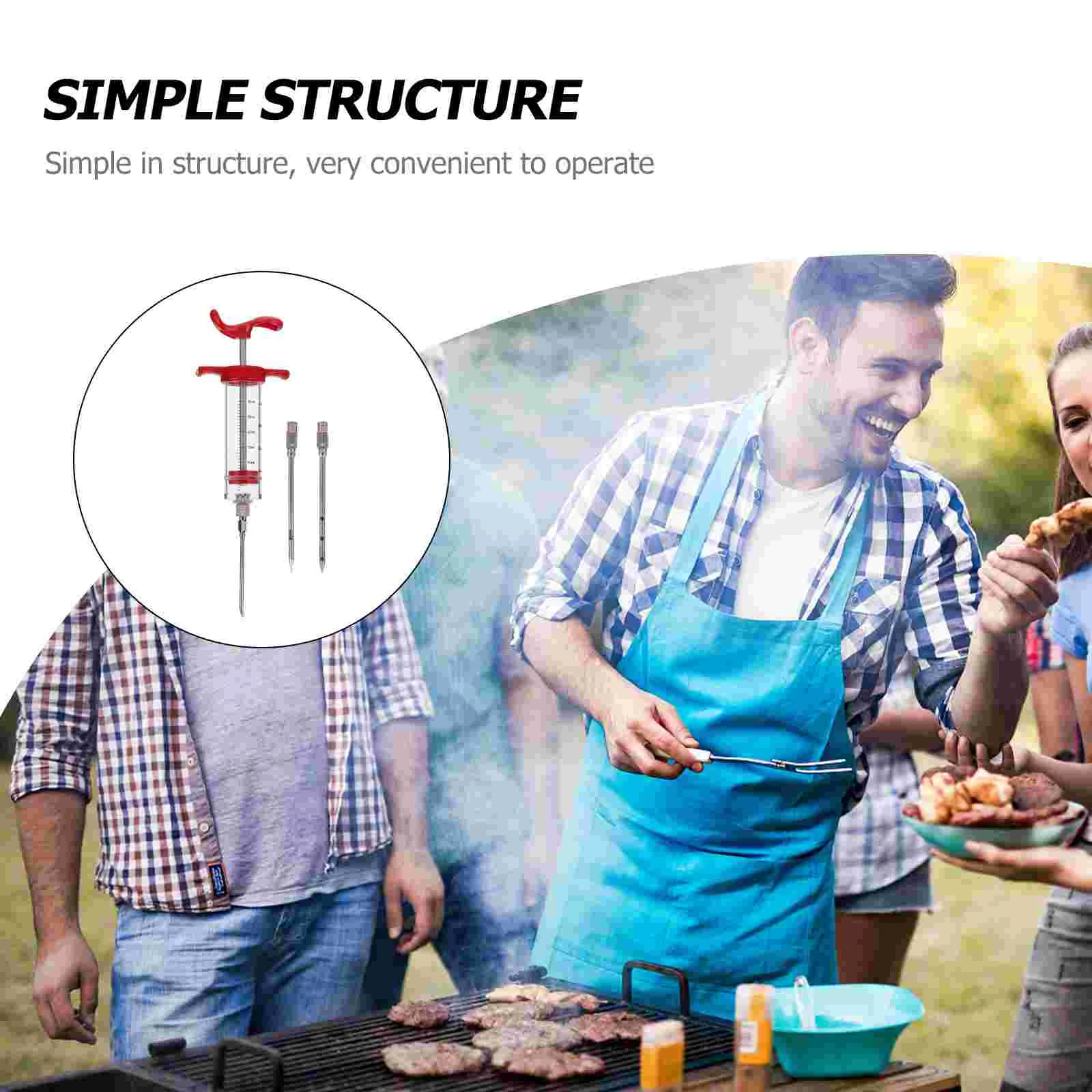 Turkey Syringe Meat Injector Marinade Seasoning Spice Barbecue Sauce Injection Tool Copper Pieces Cooking,bbq sauce injector