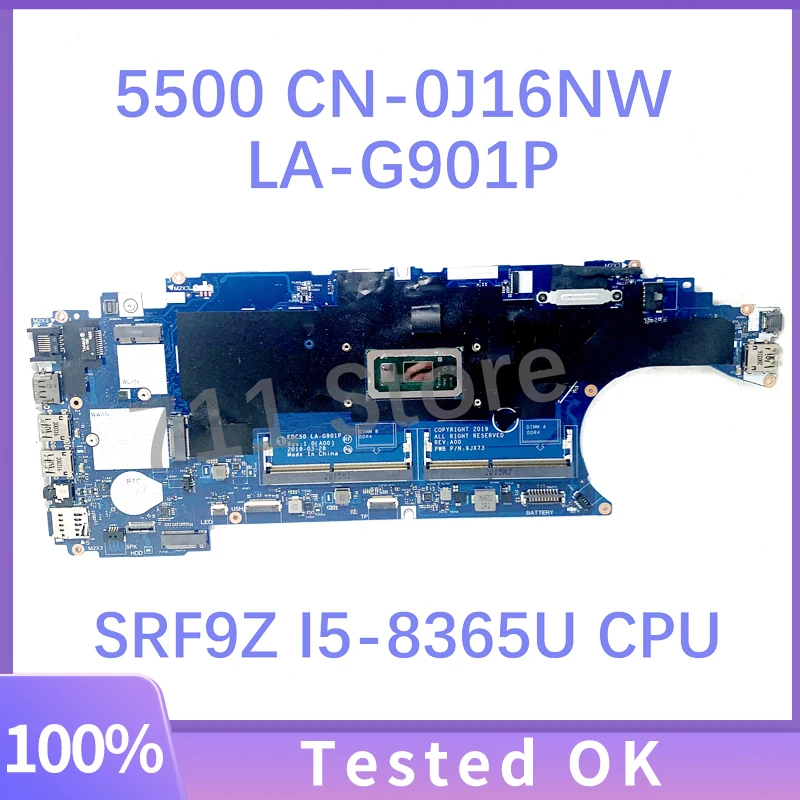 

CN-0J16NW 0J16NW J16NW EDC50 LA-G901P Mainboard For Dell Latitude 5500 Laptop Motherboard With SRF9Z I5-8365U CPU 100% Tested OK