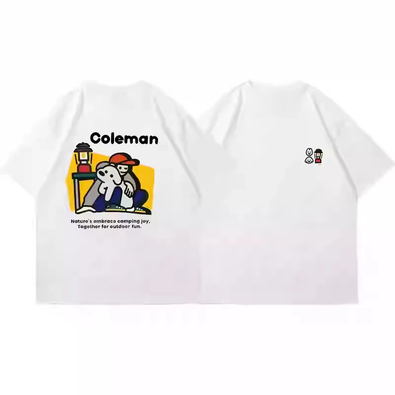 coleman Short Sleeve T-shirt sport t shirt men's cotton Short Sleeve Camping Outdoor Loose Couple Clothes